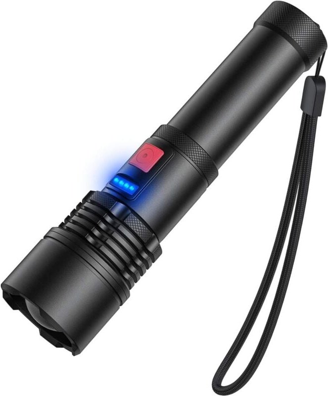 3000 Lumen wiederaufladbare LED-Taschenlampe, zoombare Taschenlampe von Elekin, wasserdichte Outdoor-Taschenlampe für Ca...