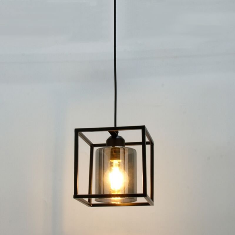 Wottes - Industrial Vintage Hängelampe Metall Glas Pendelleuchte mit E27 Fassung Kreative Kronleuchter - a