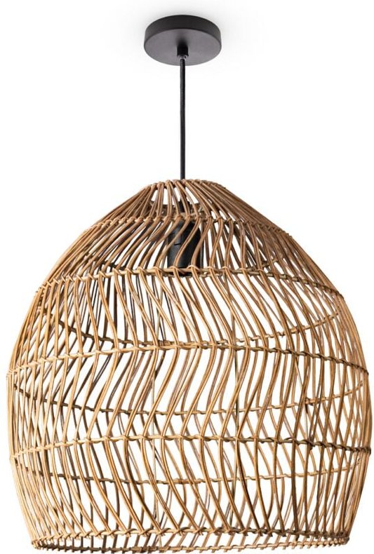 Paco Home Pendelleuchte Wohnzimmer Boho Korbleuchten Pendellampe Rattan Hängeleuchte Natur (Ø40cm), Pendelleuchte - Typ ...