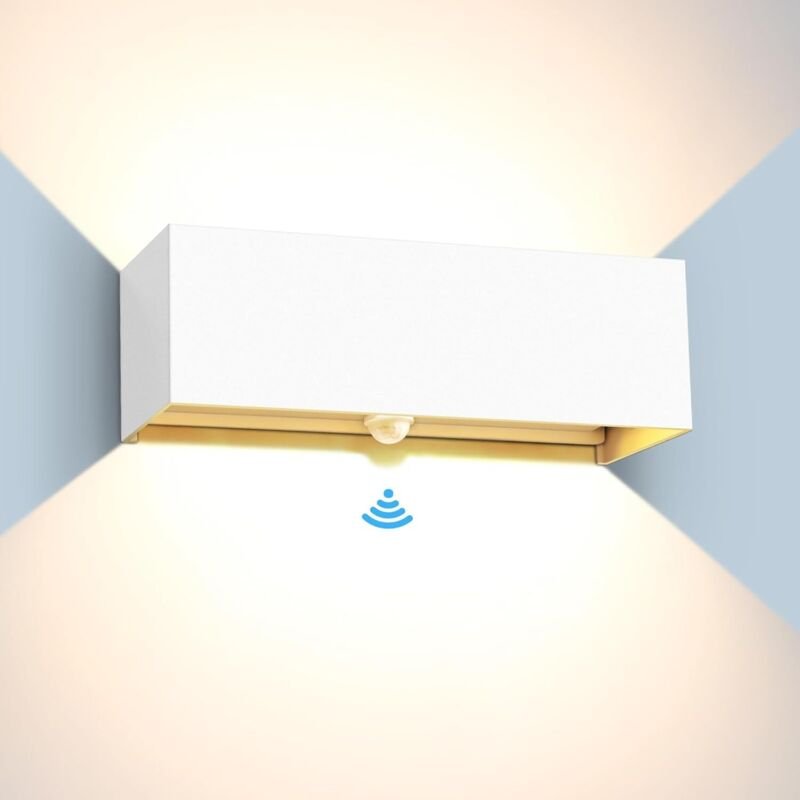 30W Außenwandleuchte mit Bewegungsmelder, 3000K Weiß, LED Außenwandleuchte, verstellbar, Aluminiumfassade, Außenbeleucht...