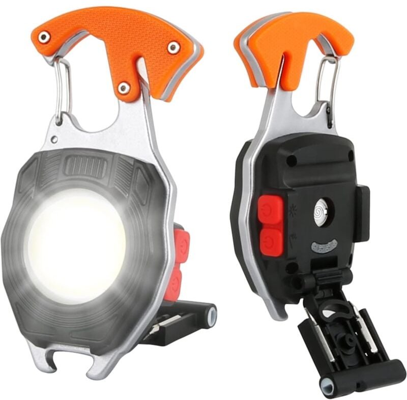 Ersandy - Stück Mini-LED-Taschenlampe, tragbare Arbeitsleuchte 800 Lumen, LED-Taschenlampe, 7 Modi, wiederaufladbar und ...