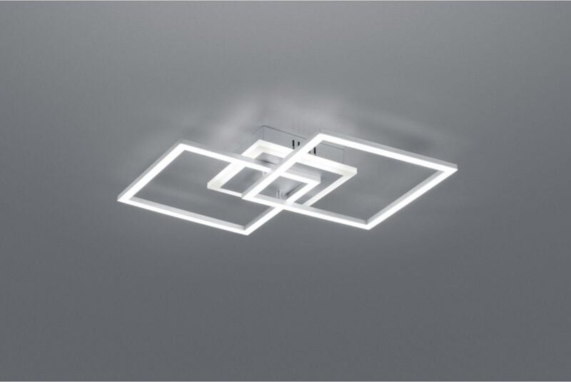 Thumbnail - Iperbriko - Venida Double Square LED-Deckenleuchte aus Aluminium, 25 w, dimmbar, L57 cm, Trio-Beleuchtung