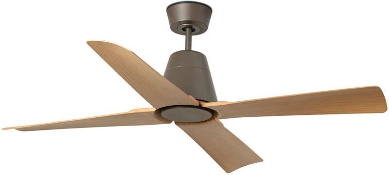 Faro Typhoon Mittlerer Deckenventilator mit 3 Flügeln, Braun, Holz, IP44, Wiz Smart System