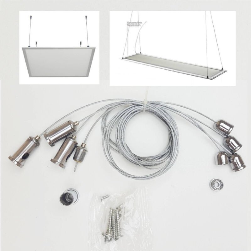 Trade Shop Traesio - Trade Shop - befestigungssatz für led-panels abgehängte deckenkabel -