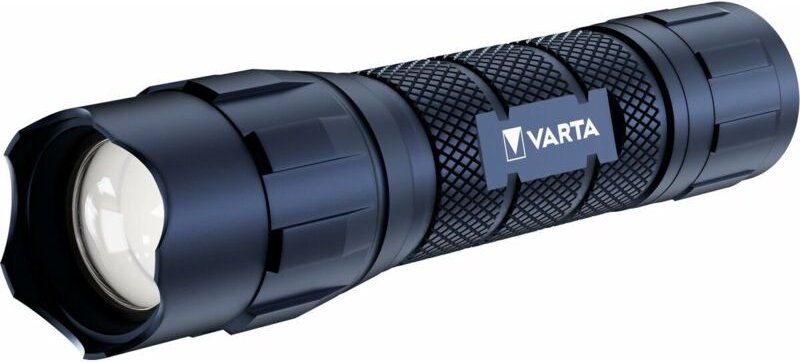 Varta - Taschenlampe F20 led (Aluminiumgehäuse, Präzisionsfokus, klein, batteriebetrieben), Farbe blau