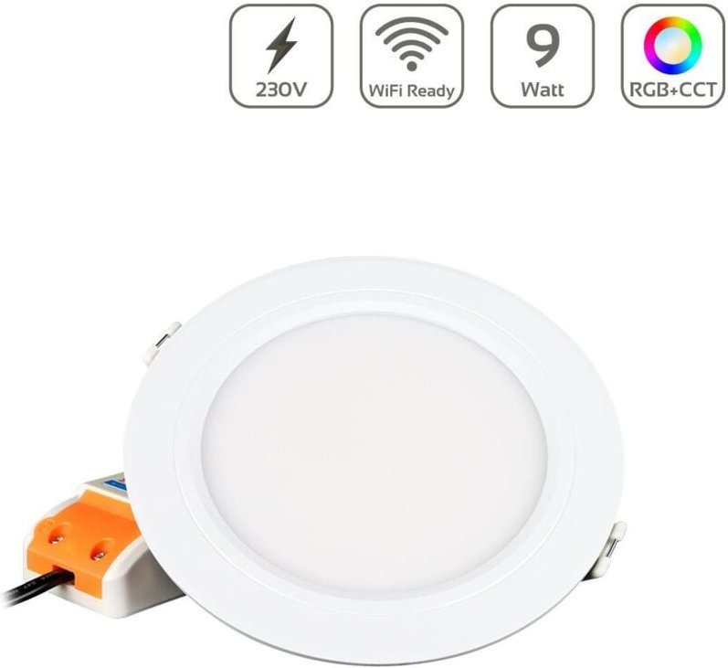 MiBoxer RGB+CCT LED Einbaustrahler rund 9W Ø138mm 2.4GHz WiFi ready FUT061 - Farbe: weiß
