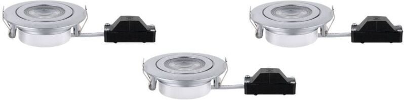 Paulmann - led Einbauleuchte 3er-Set chrom schwenkbar Einbauleuchten
