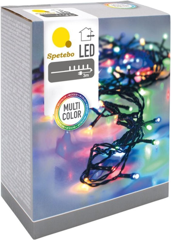 Spetebo - led Weihnachts Lichterkette bunt - 40 led / 6 m - Deko Beleuchtung für Außen