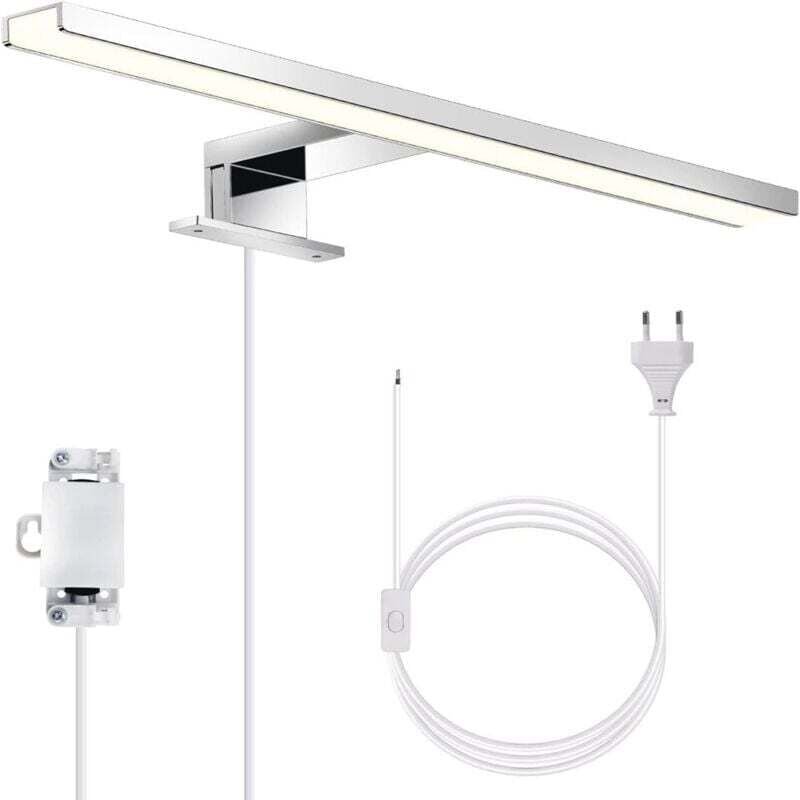 Led Spiegelleuchte, Schrankleuchte, Bad Wandleuchte, neutralweißes Licht 4000 Kelvin, 5W, 650lm, IP44, Breite 300mm, chr...