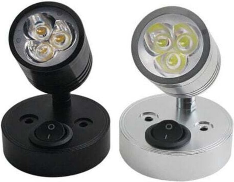 Zwei Stück Innenraum-Leselampen, LED-Wandleuchten für Wohnmobile, Spots für Auto und Yacht mit Schaltern