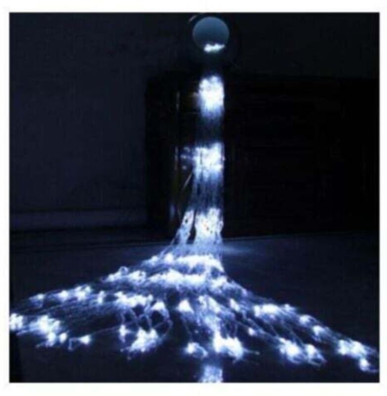 LED-Lichterkette mit Wasserfall-Effekt, Schneeflocken-Lichterkette, hängender Lichtervorhang, funkelndes Wasserlicht für...
