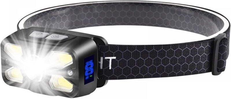 Longziming - 2500 lm, ultrastarke LED-Stirnlampe, wiederaufladbare USB-C-Stirnlampe mit Leistungsanzeige, 7 Beleuchtungs...