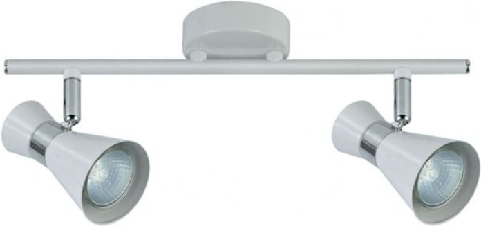 Akunadecor Maximo 2-Licht Badezimmer Leiste, Weiß-Chrom