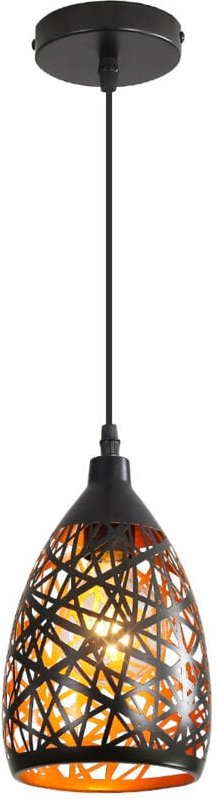 Thumbnail - GOECO Industrielle Hängeleuchte aus geschnitztem Hohlmetall, Retro Industrielle Kronleuchter Vintage Deckenlampe Schwarz...