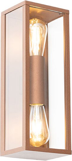 Industrielle Wandleuchte rostbraun 38 cm 2-flammig IP44 - Charlois