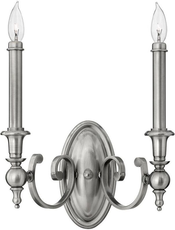 Elstead Yorktown - 2 Licht Innenkerze Wandleuchte Antik Nickel, E14