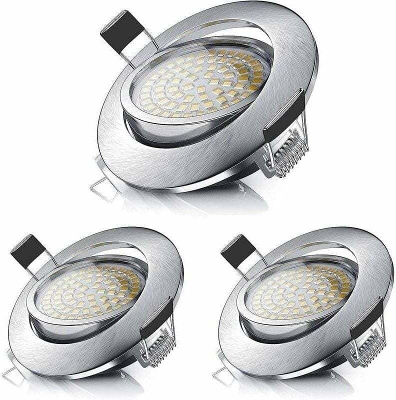 Spot LED Encastrable 5W Équivalent 50W Blanc Chaud 3000K 470LM Orientable IP44 Salle de Bain Salon Couloir 3 Pièces Clas...