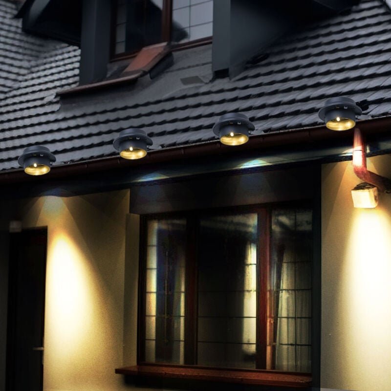 Dachrinnenleuchte Solarlampe anthrazit Wandlampe Klemme Außenleuchte Zaunlampe, Metall Kunststoff, LED warmweiß, L 16 cm...