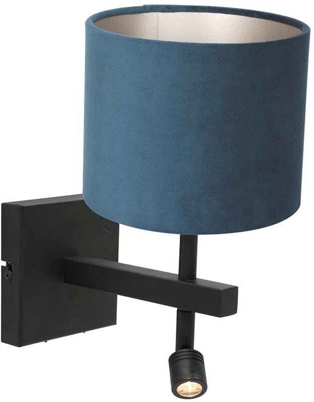 Steinhauer - wandleuchte - Stang - schwarz - metall veloursstoff