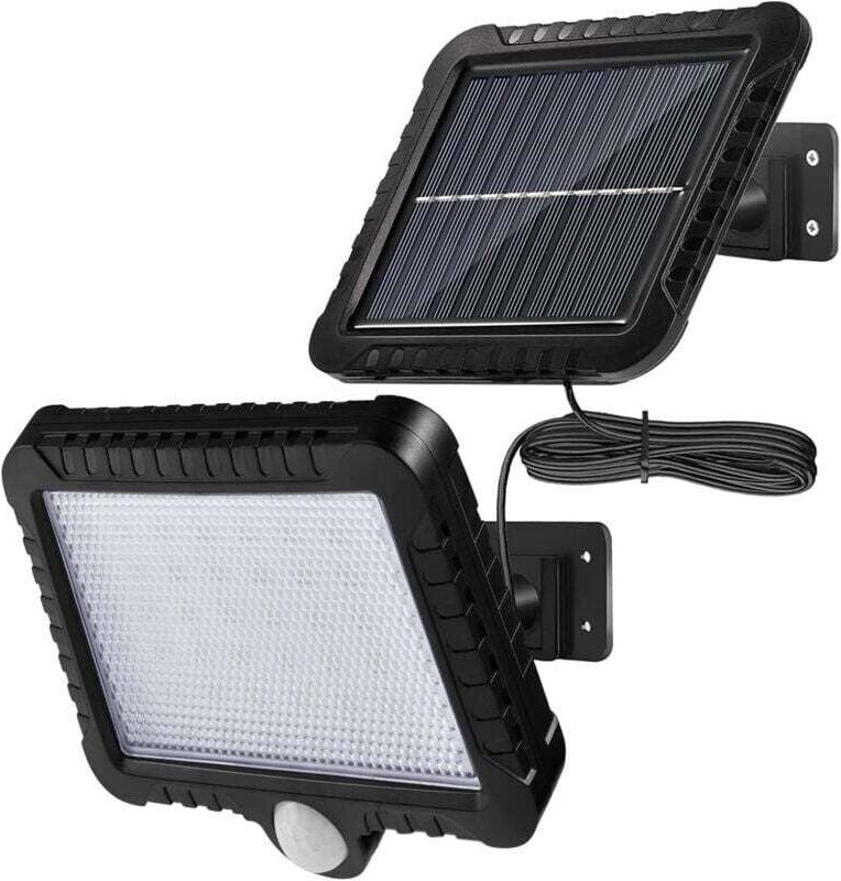 Solarleuchte für den Außenbereich mit Bewegungsmelder, IP65 wasserdicht, LED-Flutlicht mit 5 m Kabel, LED-Solarflutlicht...
