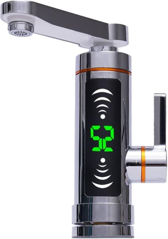 Senderpick - Wasserhahn mit Durchlauferhitzer, elektrischer Wasserhahn mit LED-Temperaturanzeige, 3000 w, Waschtischarma...