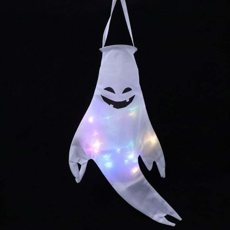 Ulisem Lichterkette für den Außenbereich, Halloween-Hängegeist-Dekoration, Halloween-Windsäcke, Hängegeist – groß, 127 c...