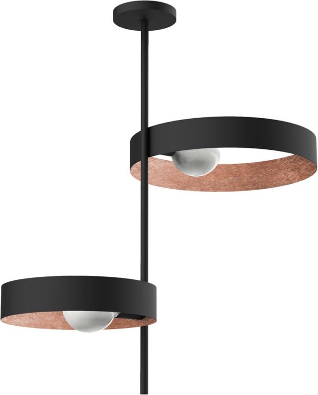 Thumbnail - Lumicom - alley plafoniera nero foglia 2xE27