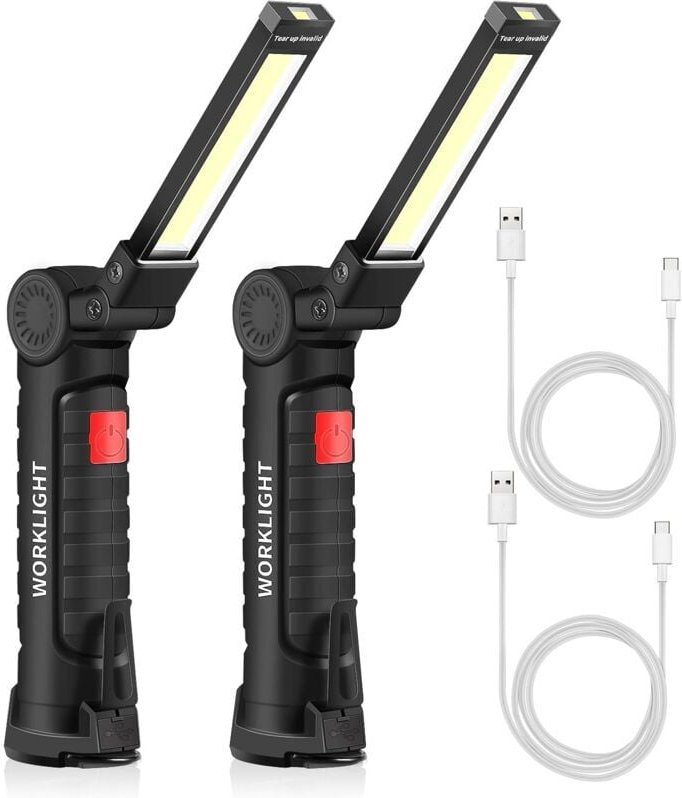 USB-wiederaufladbare Taschenlampe, LED-Taschenlampe, Arbeitsleuchte, tragbarer magnetischer Aufhängehaken für Outdoor-Ca...