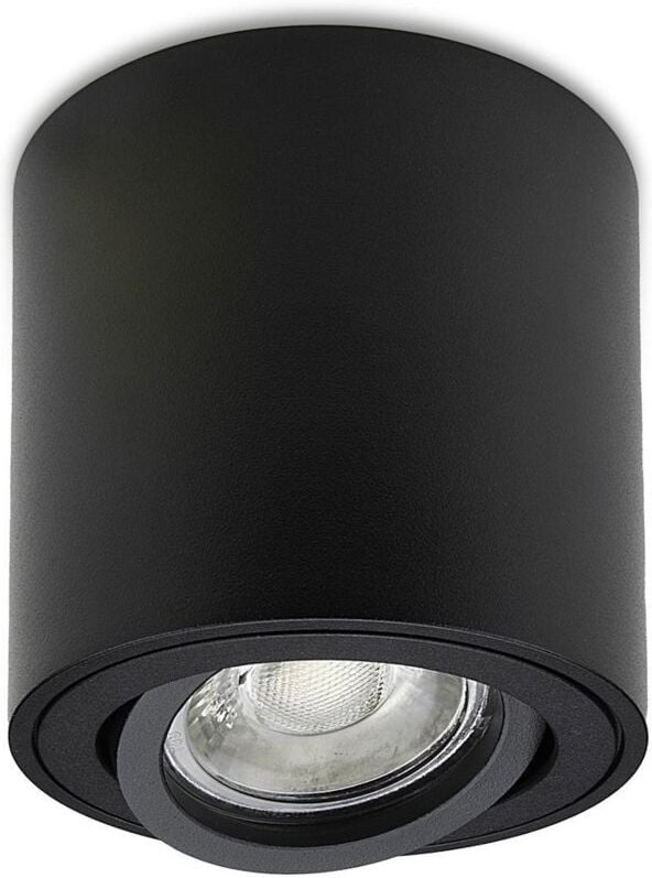 Runder Aufbaustrahler schwarz für GU10 schwenkbar Deckenbeleuchtung
