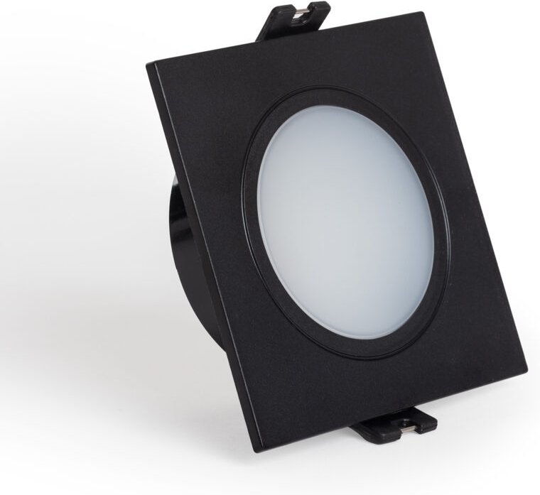 Efectoled - Downlight-Ring Quadratisch IP65 für LED-Glühbirnen GU10 / GU5.3 Schnitt Ø75 mm Maxis Schwarz