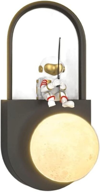 Moderne LED-Wandleuchte, Nachttisch-Wandlampe, kreative Astronautenbeleuchtung, Wandleuchte für Kinderzimmer, 3 Farbmodi...
