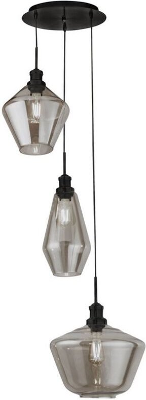 Mia - 3 Light Cluster Drop Deckenanhänger Rauchglas - Searchlight