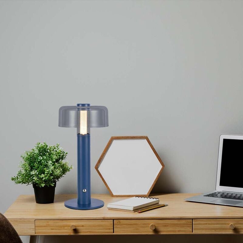 Thumbnail - V-tac - 1W LED-Tischleuchte, Transparent Blau, Wiederaufladbar, Dimmbar, Warmweiß