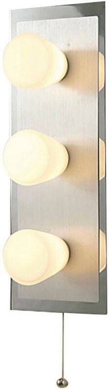 Inspired Cone IP44 Wandleuchte mit Zugschalter, 3-flammig, G9, poliertes Chrom und Aluminium