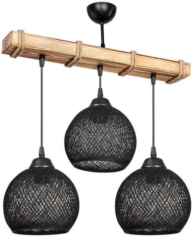 Fiona Hängeleuchte - Natürliche Bambusoptik Mit Metallakzenten, E27, 50x20x63 cm, Warmweißes Licht