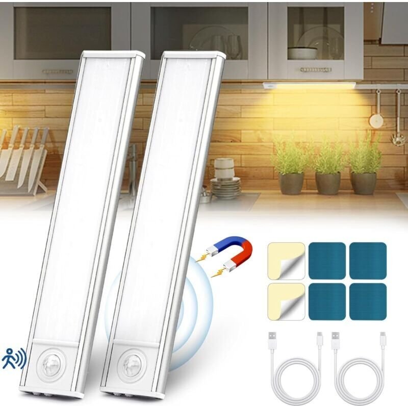 Ymyny LED-Küchenleuchte, kabelloses, per usb wiederaufladbares Schranklicht, 6000 k LED-Küchenunterschranklicht, magneti...