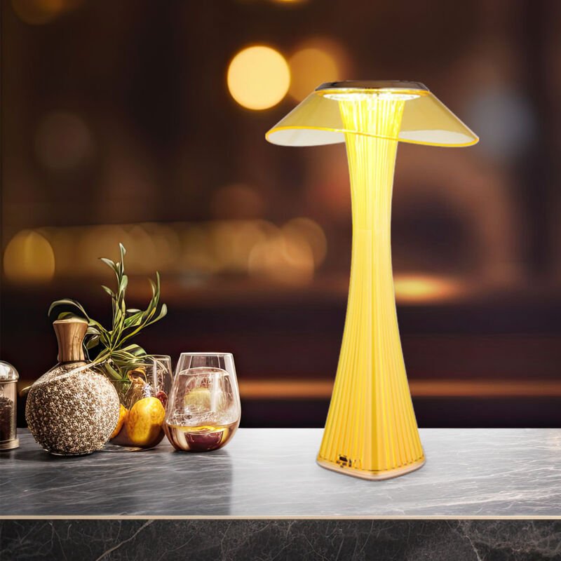 Tischlampe Nachttischleuchte Tischleuchte Wohnzimmerlampe Leseleuchte Schlafzimmerlampe, Kunststoff Acryl amber gold, To...