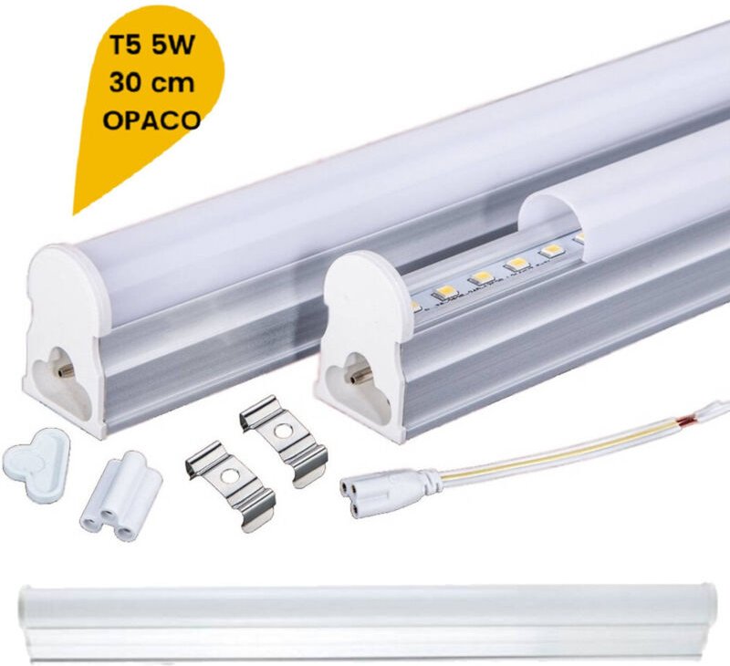 Trade Shop Traesio - Trade Shop - led neon T5 deckenleuchte unterschrank reglette matt glasrohr 5 watt 30CM T5-30 -