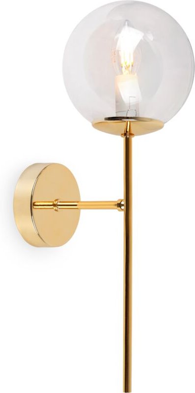 Siena Gold Wandleuchte 1 Flache Klarlampe E14