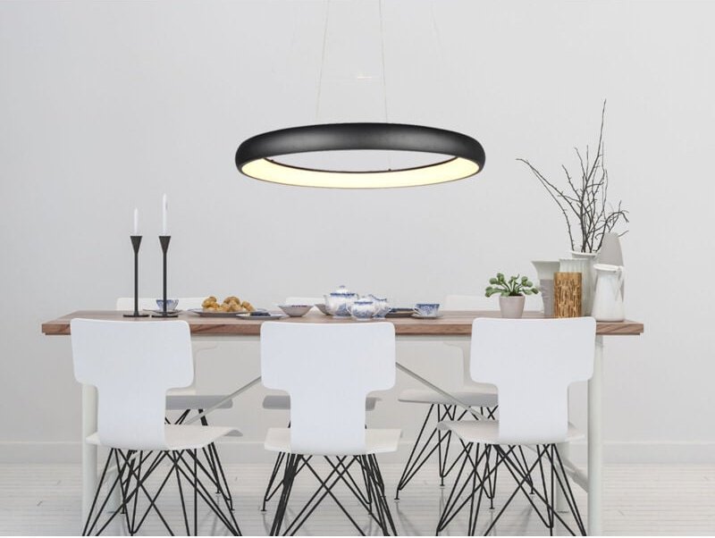 Led Pendelleuchte cardona groß Schwarz, dimmbar & 3 Lichtfarben, ø 75cm