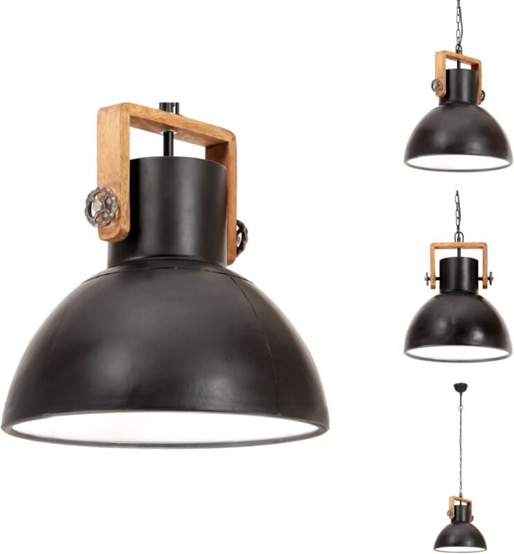 Hängelampe Industriestil 25 W Schwarz Rund 40 cm E27 - Hängeleuchte - Industrielampen - Dekorative Beleuchtung - Wohnrau...