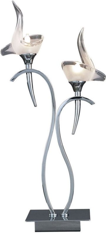 Tischlampe 2-flammig G9, poliertes Chrom