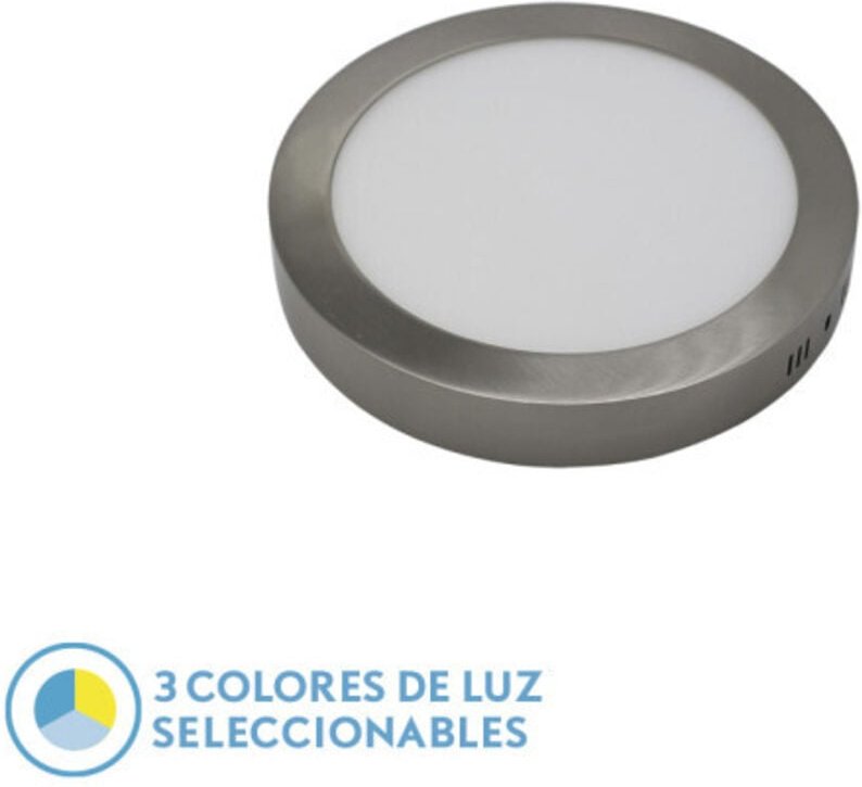 Fabrilamp - Anbaudownlight diorite 12w 3000k-4000k-6500k Nickel 1080lm 3,5x17x17 Cm
