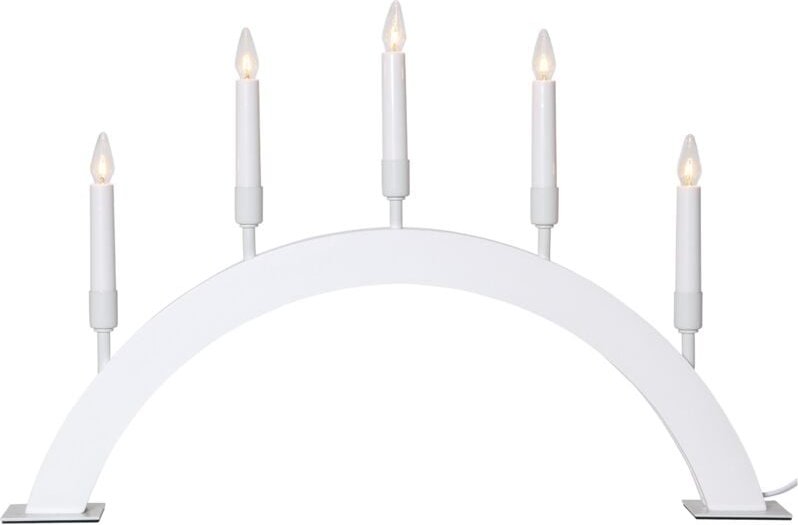 Lichterbogen ,Vind', 5-flammig, Materialmix, weiß - Star Trading