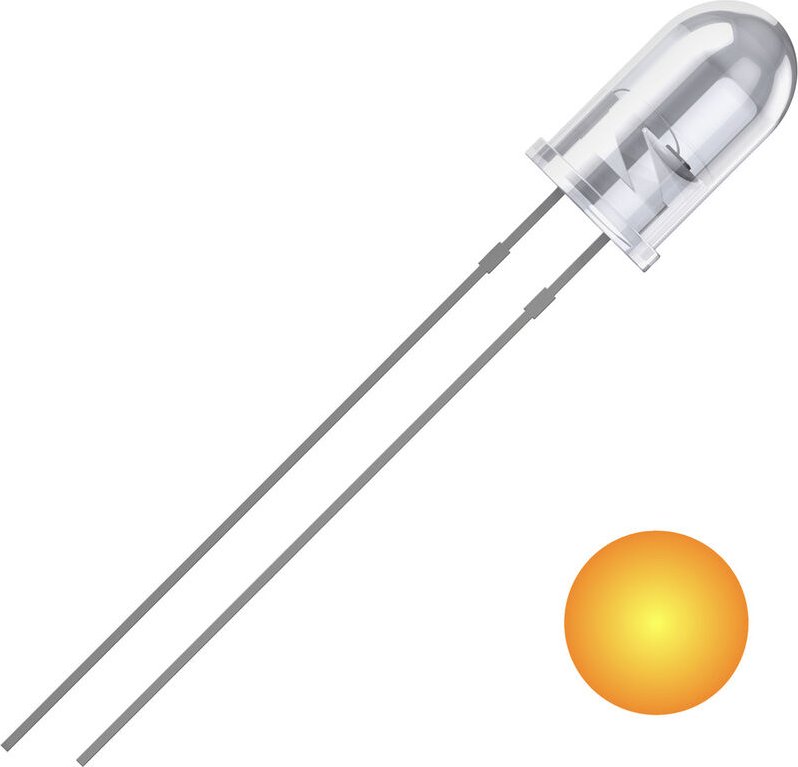 Thumbnail - Quadrios - 2111O179 led bedrahtet Gelb Rund 5 mm 2500 mcd 25 ° 20 mA 2 v