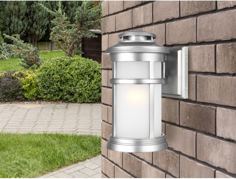 Newport Outdoor 1 Lichtwandlaterne, lackierter gebürsteter Stahl, IP44, E27 - Elstead