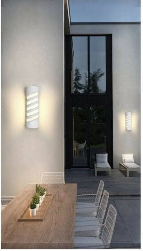 Trade Shop Traesio - Trade Shop - LED-Wandleuchte, weiß, 12 w, für den Außenbereich, 3000 k, 6500 k, 4000 k, IP65, ES56 ...