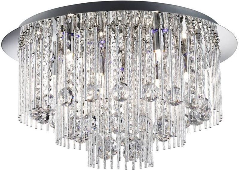 Searchlight - Beatrix - led 8 Light Flush Deckenleuchte Chrom, Kristall, G9