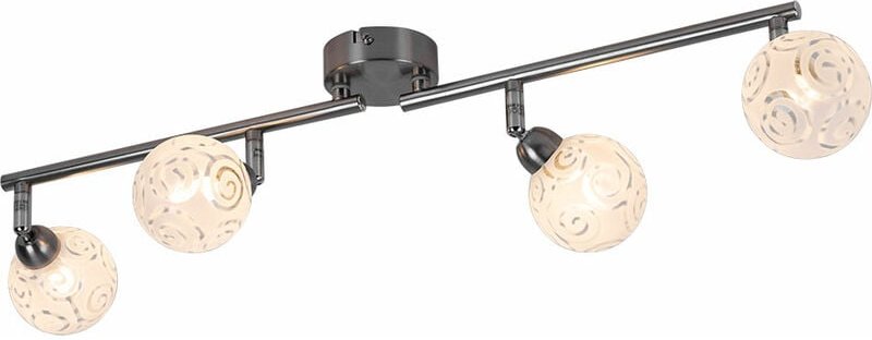 Decken Glas Spot Strahler Wohnzimmer Leuchte verstellbar Chrom Globo orlene 56392-4