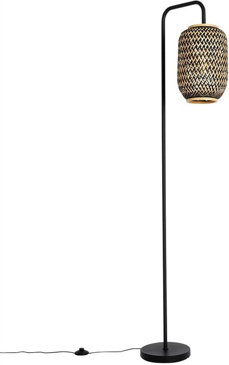 Orientalische Stehlampe aus Bambus mit Schwarz - Yvonne